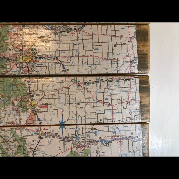 CLEARANCE Colorado Map Decoupage Eco Recycled Wall Art - Picture 8 of 10